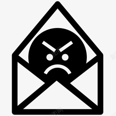 仇恨邮件包裹愤怒图标图标