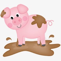 玩放大镜的小猪玩泥巴的小猪农场可爱卡通合辑卡通可爱图案矢高清图片