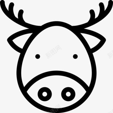 驯鹿动物鹿角图标图标