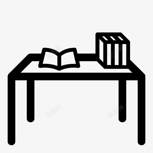 书桌家具图书馆图标svg_新图网 https://ixintu.com 书房 书桌 图书馆 学校 家具 桌子 装配