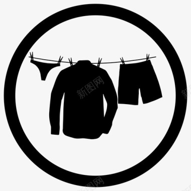 晾衣绳晾晒洗衣图标图标