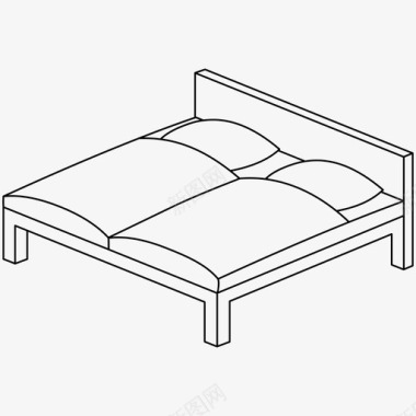 双人床全尺寸卧室图标图标