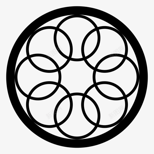 图案对称螺旋图标svg_新图网 https://ixintu.com 几何 图案 圆形 对称 环 球体 螺旋 重复