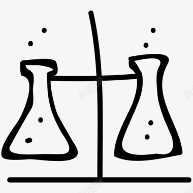 实验科学手绘涂鸦图标图标