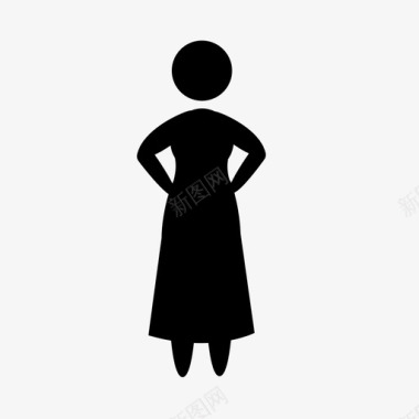 女人裙子奶奶图标图标