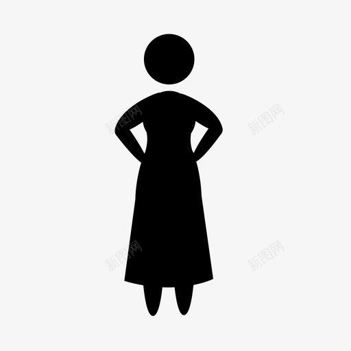 女人裙子奶奶图标svg_新图网 https://ixintu.com 人 女人 奶奶 老式 裙子 迷嬉裙 长裙