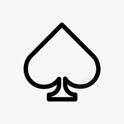 21点游戏王牌黑桃扑克图标高清图片