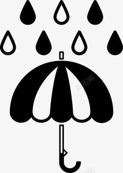 自然降水雨伞天气雷声图标高清图片
