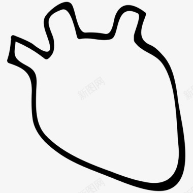 心脏医学手绘图标图标