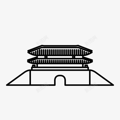 南大门建筑亚洲图标svg_新图网 https://ixintu.com 亚洲 南大门 建筑 旧 韩国 首尔