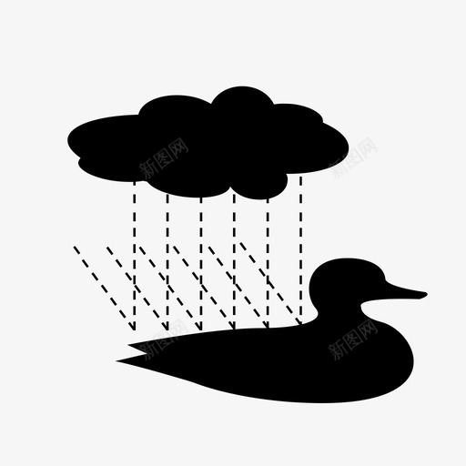 鸭子背上的水图标svg_新图网 https://ixintu.com 鸭子背上的水