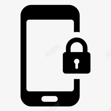 锁定电话安全智能手机图标图标