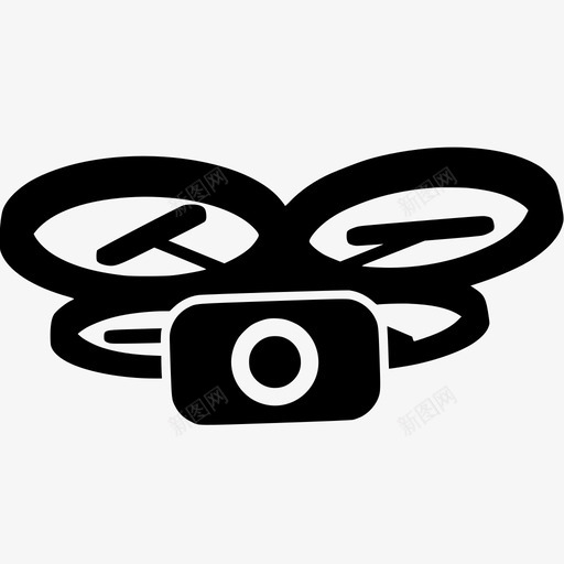 无人机摄像机监控图标svg_新图网 https://ixintu.com 不明飞行物 四旋翼机 摄像机 无人机 监控 监视