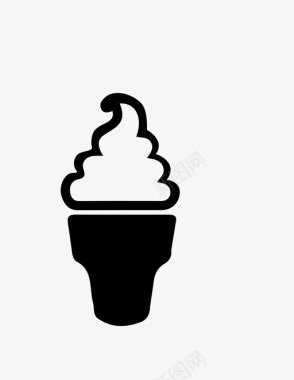 冰淇淋筒甜点冰激凌图标图标