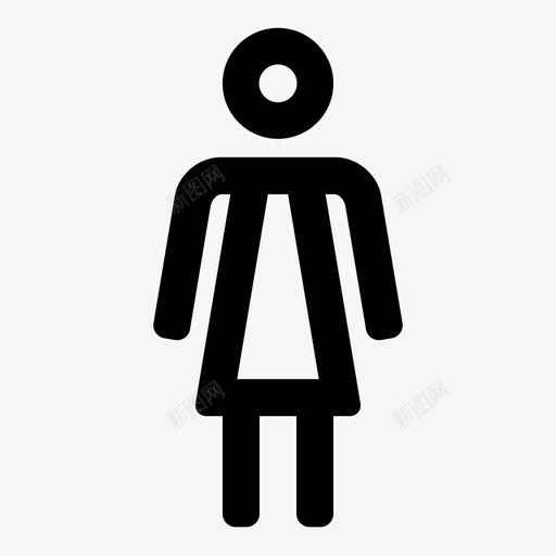 女士卫生间裙子图标svg_新图网 https://ixintu.com 人 卫生间 女士 女孩 女性 线条风格 裙子 身材