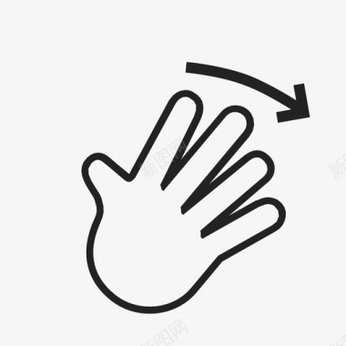 用四个手指向右滑动交互手势向右滑动图标图标