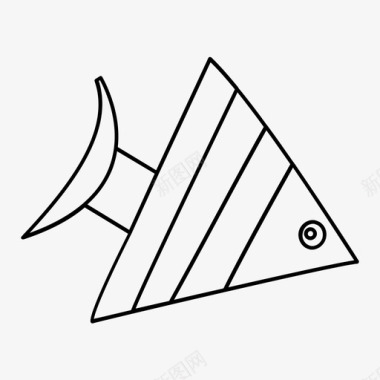 鱼三角游泳图标图标