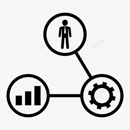 指标使用系统图标svg_新图网 https://ixintu.com 人 人力资源 使用 商人 图表 指标 系统 规模 项目 齿轮