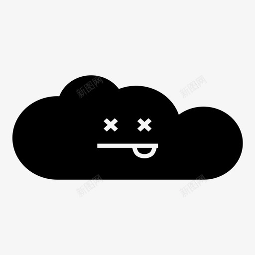 云面部表情情绪图标svg_新图网 https://ixintu.com 云 天气 天气预报 忧郁 悲伤 情绪 面部表情 预报