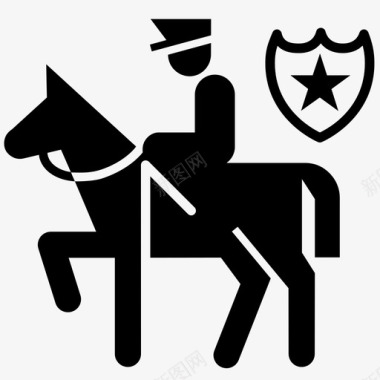 骑警骑乘护林员图标图标