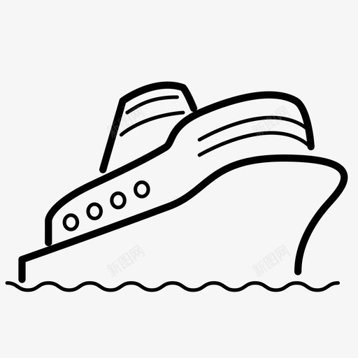 游船波浪水图标svg_新图网 https://ixintu.com 旅游 旅行 水 波浪 海洋 游船 班轮 航行