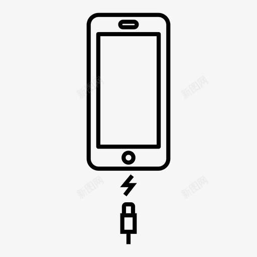 智能手机充电电源插头图标svg_新图网 https://ixintu.com iphone 小工具 很棒的轮廓图标 手机 插头 智能手机充电 电源 设备 连接