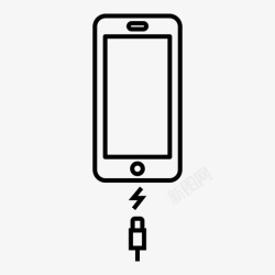 智能的智能手机充电电源插头图标高清图片
