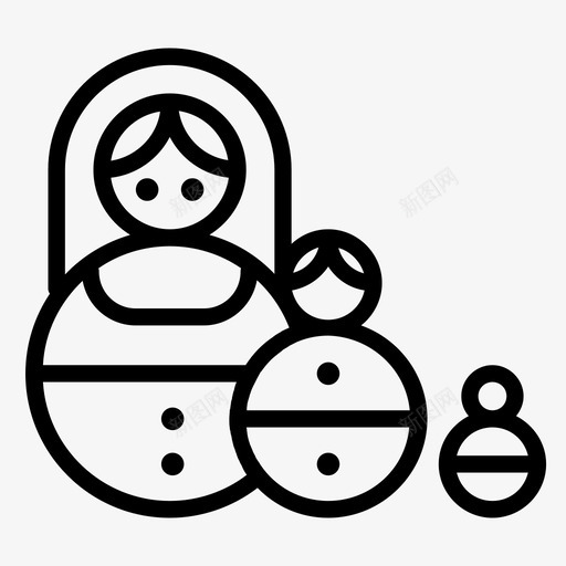 奶妈洋娃娃家庭图标svg_新图网 https://ixintu.com 俄罗斯 俄罗斯筑巢娃娃 奇奇怪怪 奶妈 家庭 洋娃娃 玩具