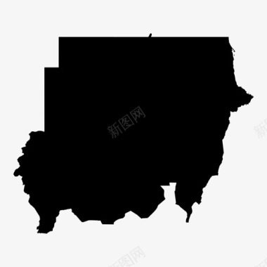 苏丹详细的国家地图图标图标