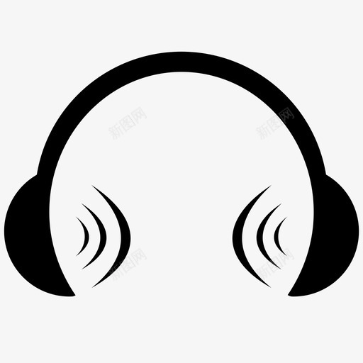 耳机扬声器声波图标svg_新图网 https://ixintu.com 声波 大声 扬声器 耳机 聆听 音乐