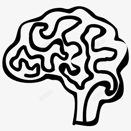 大脑科学手绘涂鸦图标svg_新图网 https://ixintu.com 大脑 科学手绘涂鸦图标