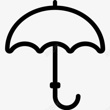 伞弯柄防护图标图标
