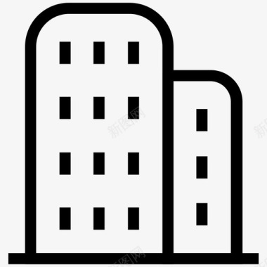建筑公寓楼商务中心图标图标
