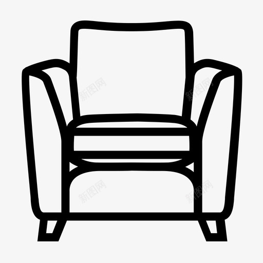 扶手椅靠垫家具图标svg_新图网 https://ixintu.com 家具 家具5 座椅 扶手椅 放松 枕头 靠垫