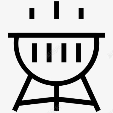 烧烤蒸汽户外烹饪图标图标