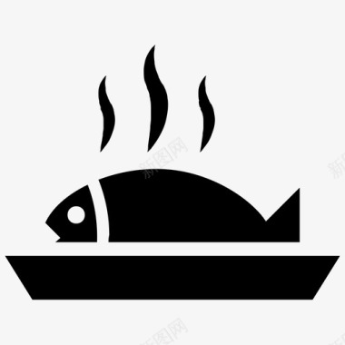 鱼海鲜盘子图标图标
