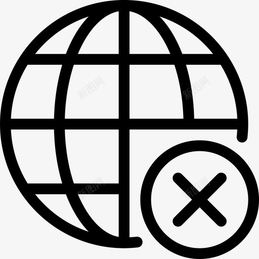 清除网络世界空白图标svg_新图网 https://ixintu.com 世界 删除 宽带 清除网络 空白 网络线图标 计算机 连接 通信