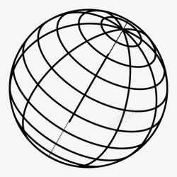 天文轴球球体极点行星图标高清图片