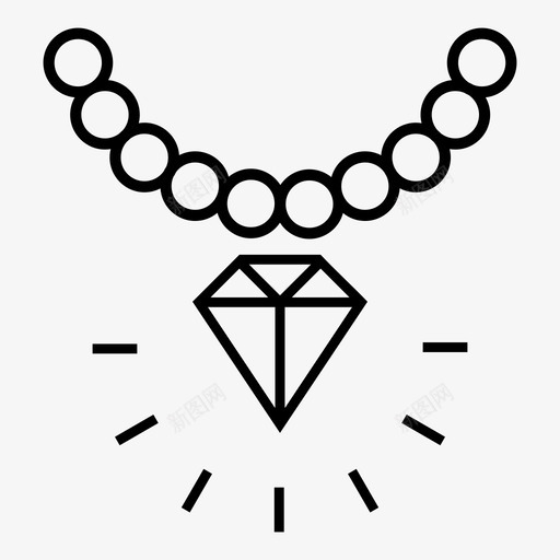 钻石项链珠宝奢华图标svg_新图网 https://ixintu.com 奢华 富有 珠宝 财富 配件 钻石 钻石项链 闪耀 风格