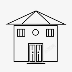 屋面家面屋屋门图标高清图片