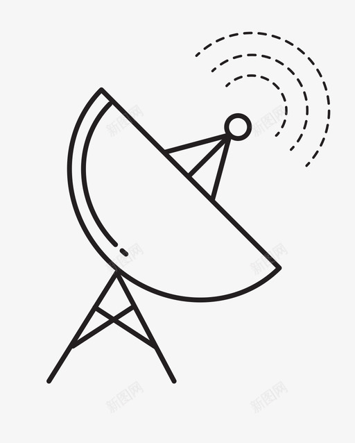 卫星天线信号发射器信号图标svg_新图网 https://ixintu.com 信号 信号发射器 卫星天线 天线 网络 通信 通信设备 雷达