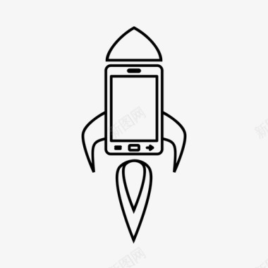 手机发布短信火箭图标图标