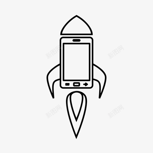 手机发布短信火箭图标svg_新图网 https://ixintu.com 人 任务 增长 手机发布 收费 火箭 目标 短信 移动 营销