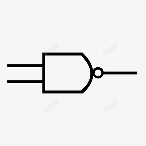 与非门数字数字图标svg_新图网 https://ixintu.com 与非门 数字 数字设计 有线 逻辑 逻辑门 非