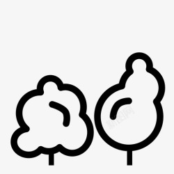 春天小镇树木园丁园艺图标高清图片