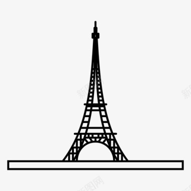 埃菲尔铁塔世界七大奇观建筑图标图标