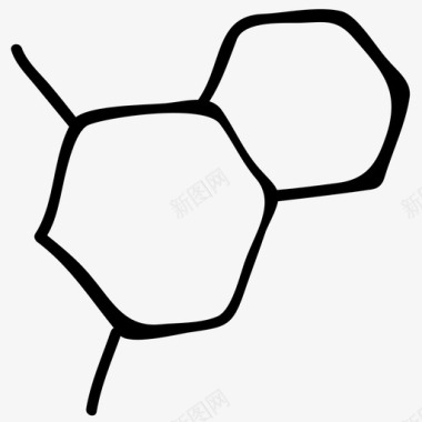 六边形科学手绘涂鸦图标图标