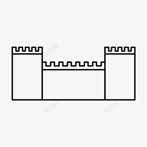 阿维拉的中世纪城墙图标svg_新图网 https://ixintu.com 阿维拉的中世纪城墙