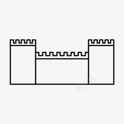中世纪的城墙阿维拉的中世纪城墙图标高清图片