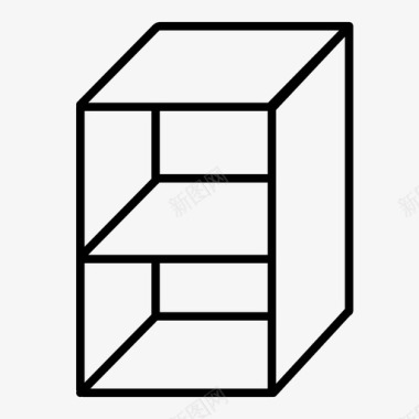 架子长方形盒子储藏架图标图标